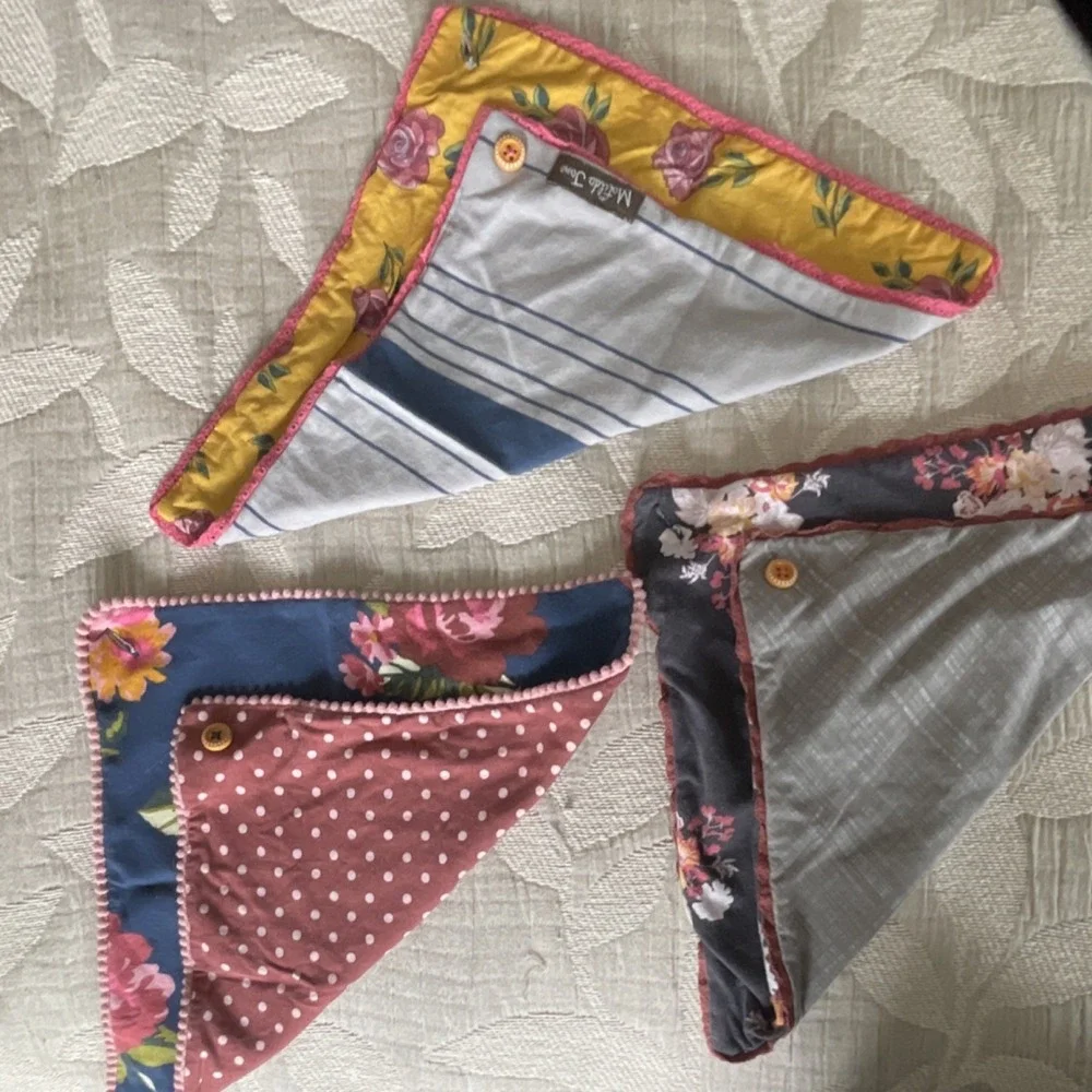 Matilda Jane Floral Multicolor Baby Bibs Set with button Closure